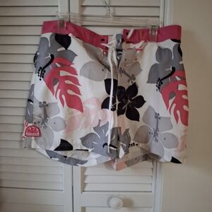 Sundek Pink and Black Floral Athletic Shorts